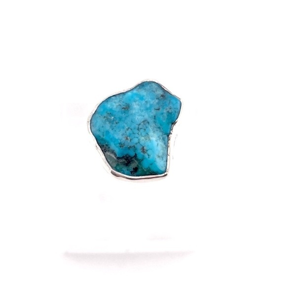 925 Sterling Silver Genuine Turquoise Ring - Picture 1 of 3